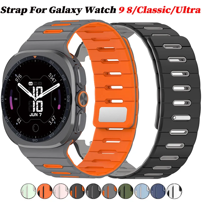 Magnetisches Silikonarmband für Samsung Galaxy Watch 9 8 40 44mm 46mm Sportarmband für Galaxy Watch Ultra2 2026 2025 2024 47mm