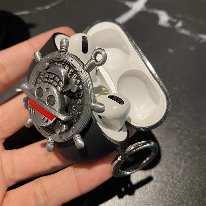 Чехол для наушников с поворотным рулем для Airpods 1, 2, 3, Pro2, Bluetooth-гарнитура O-One P-Pieces L-Luffy Cover Funda