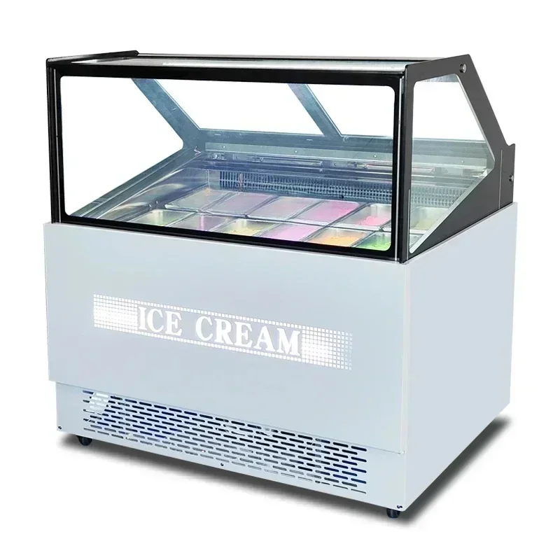 Air Cooling Frostless Commercial Ice Cream Cabinet Thick Cut Fried Yogurt Freezing Display Cabinet RefrigeratorHY