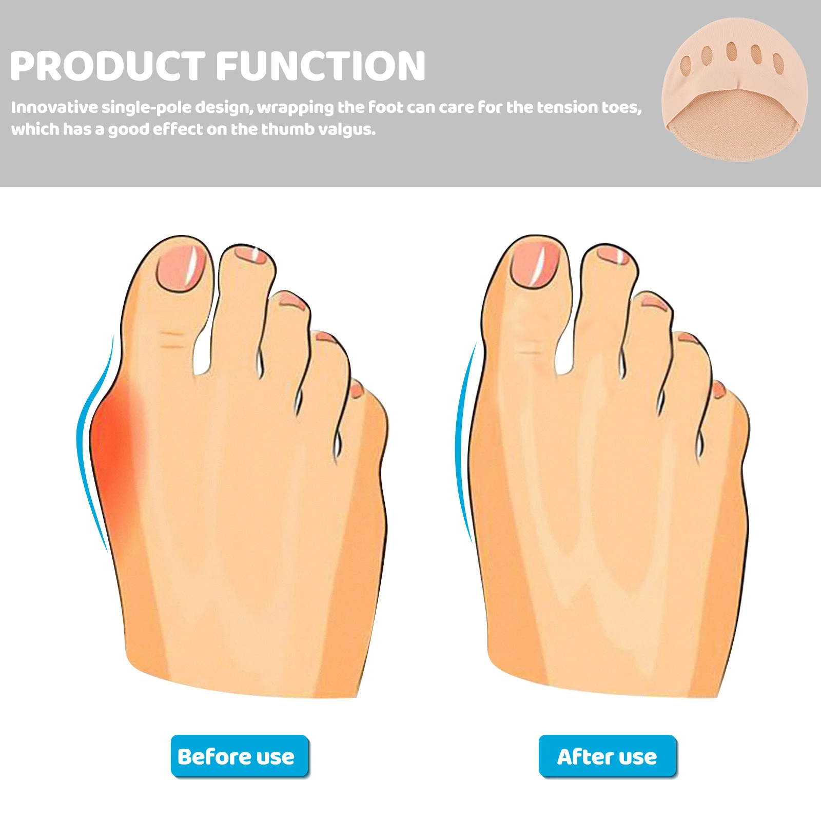 

2pcs Five Finger Socks Half Invisible Peep Toe Sweat Absorption Breathable Skin Friendly Cotton Socks