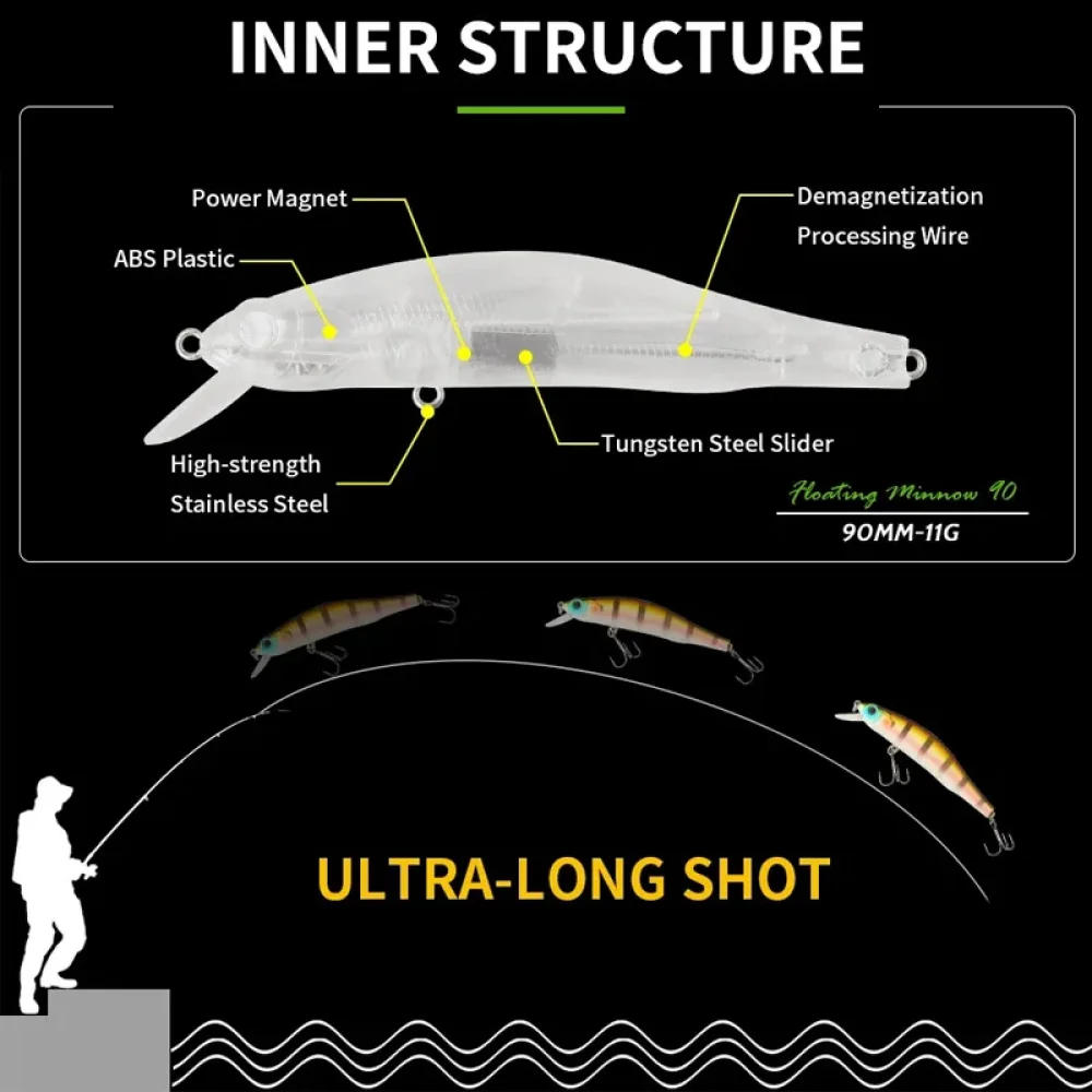 watson 90 minnow isca sistema magnético isca de pesca, cores sortidas minnow manivela modelo quente 2024 crankbait zipbait orbit 90sp