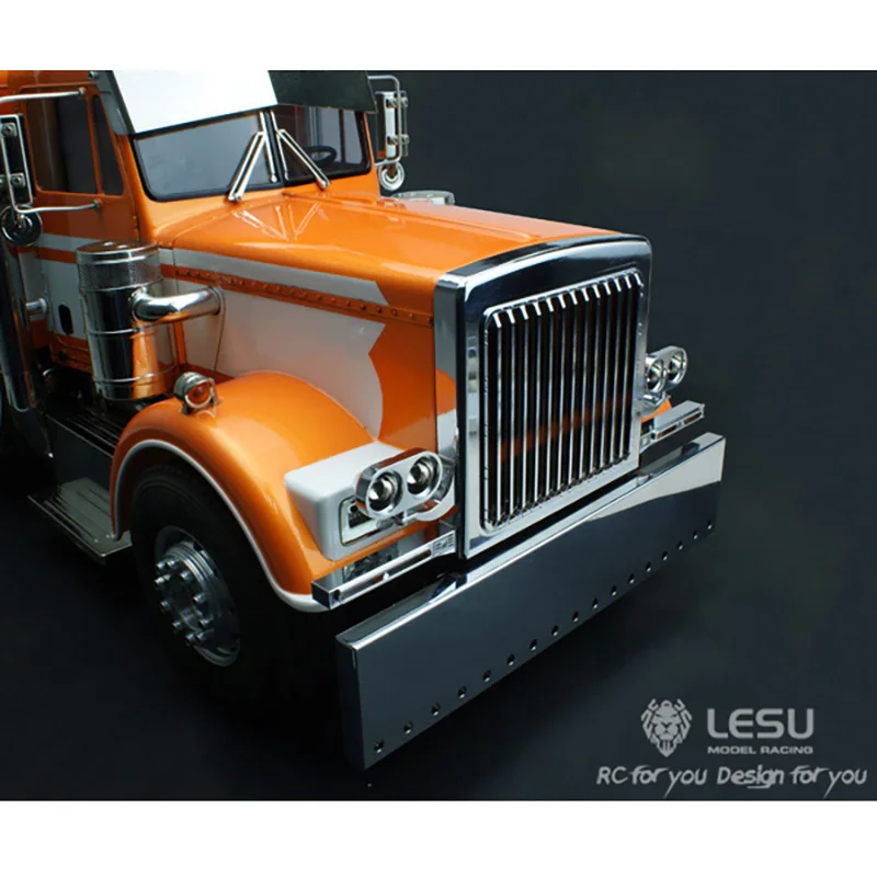 LESU RC Parts Metal Front Grille Bumper for RC 1/14 Tractor Truck Tamiyay Haulery Remote Control Toys Cars Model TH02305