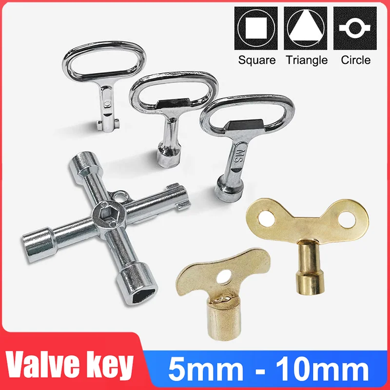 5-10mm Inner Triangle/Square/Circle Key Wrench Faucet Key Elevator Water Meter Valve Key Train Electrical Cabinet Valve Switch