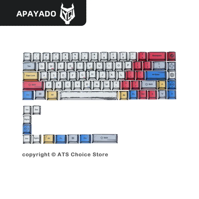 KM68 PBT Keycaps 61 63 64 65 68 Key Layout Five-Side Dye Sublimation for Mechanical Magnetic Switch Keyboards