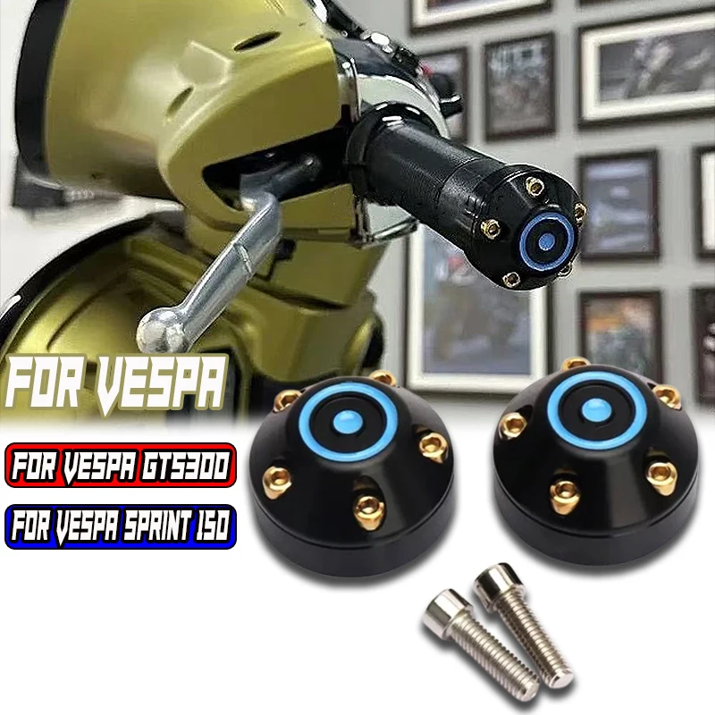 

For Vespa Primavera 150 Sprint 150 GTS 300 GTS300 New Motorcycle CNC Aluminum Handlebar Grips Slider Cap Plug Bar End Kit
