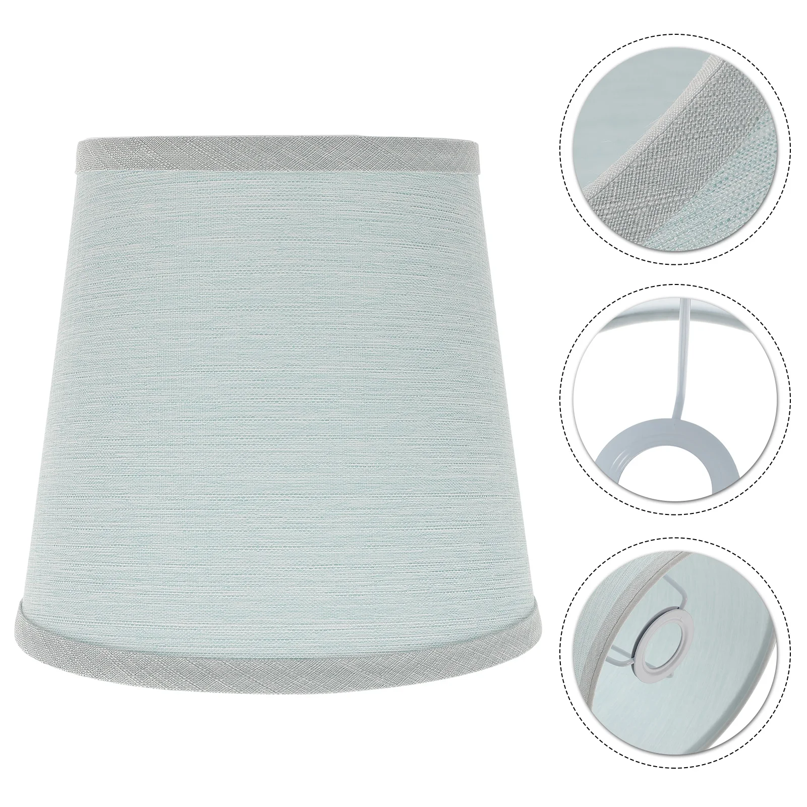 

Fabric Lampshade Durable Linen Chandelier Shades Rectangle Light Weight Table Bedroom Kids Blue Desk Decorative