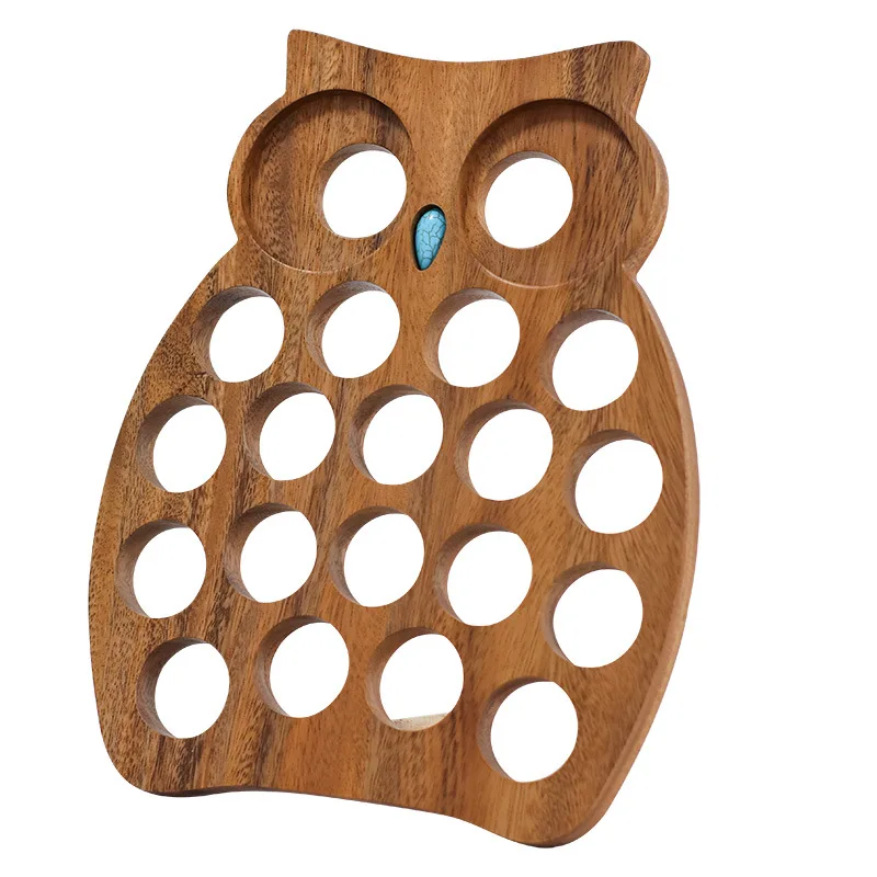 Estante de almacenamiento de café en cápsulas de madera maciza, creativo, adecuado para Nespresso, estante de exhibición Nespresso Owl.