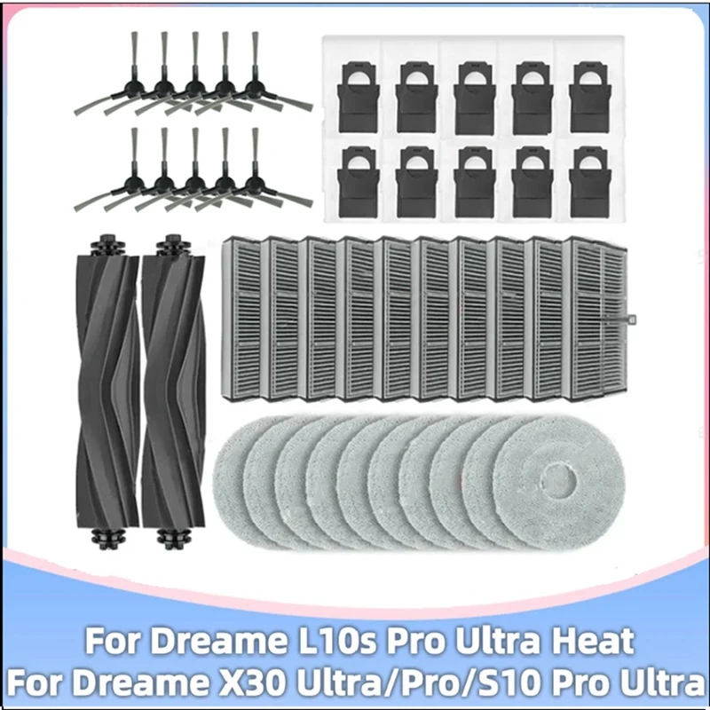 42PCS Accessories Kit for Dreame L10s Pro Ultra Heat/X30 Ultra /X30 Pro/ S10 Pro Ultra Robot Vacuum Cleaner Parts