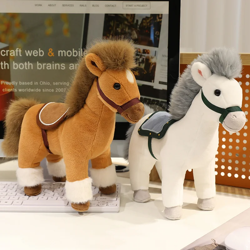 

30cm Cute Simulation Horse Plush Toy Doll Kawaii Stuffed Animal Horse Birthday Christmas Gift for Kids Home Decor