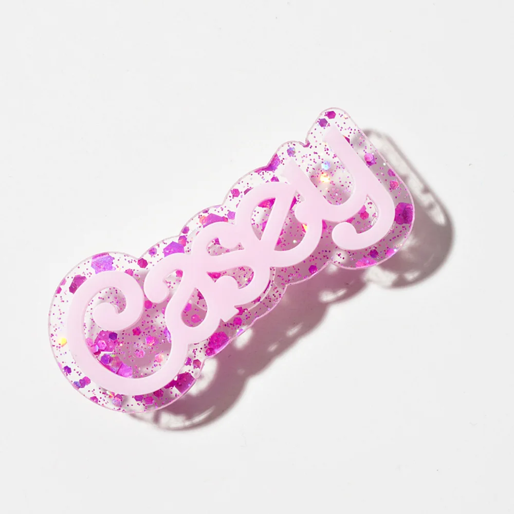 1 pieza de dijes de zapatos con nombre personalizado |   Dijes recortados con texto personalizado |   Accesorios para zuecos acrílicos multicolores