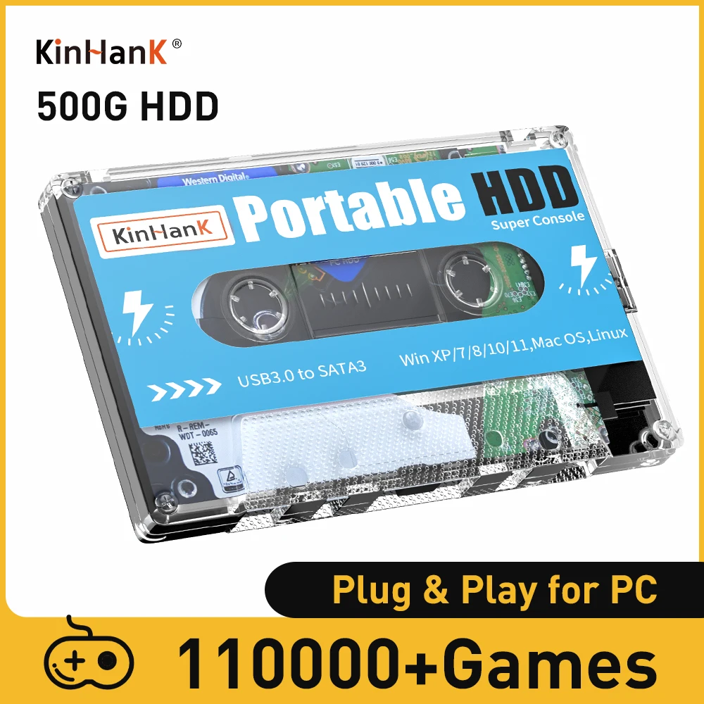 KINHANK Super Console X Gaming HDD Batocera 35 100000 Retro Games for PS3/PS2/WII/WIIU/SS/DC/MAME Retro Game Console for Pc