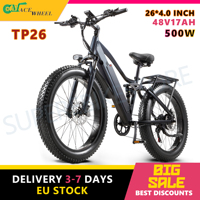 CMACEWHEEL TP26 Electric Bike 750W 48V 17Ah Adults 26 Inch Fat Tire E-Bike Hydraulic Brake E Mountain Bike, Dual Suspension