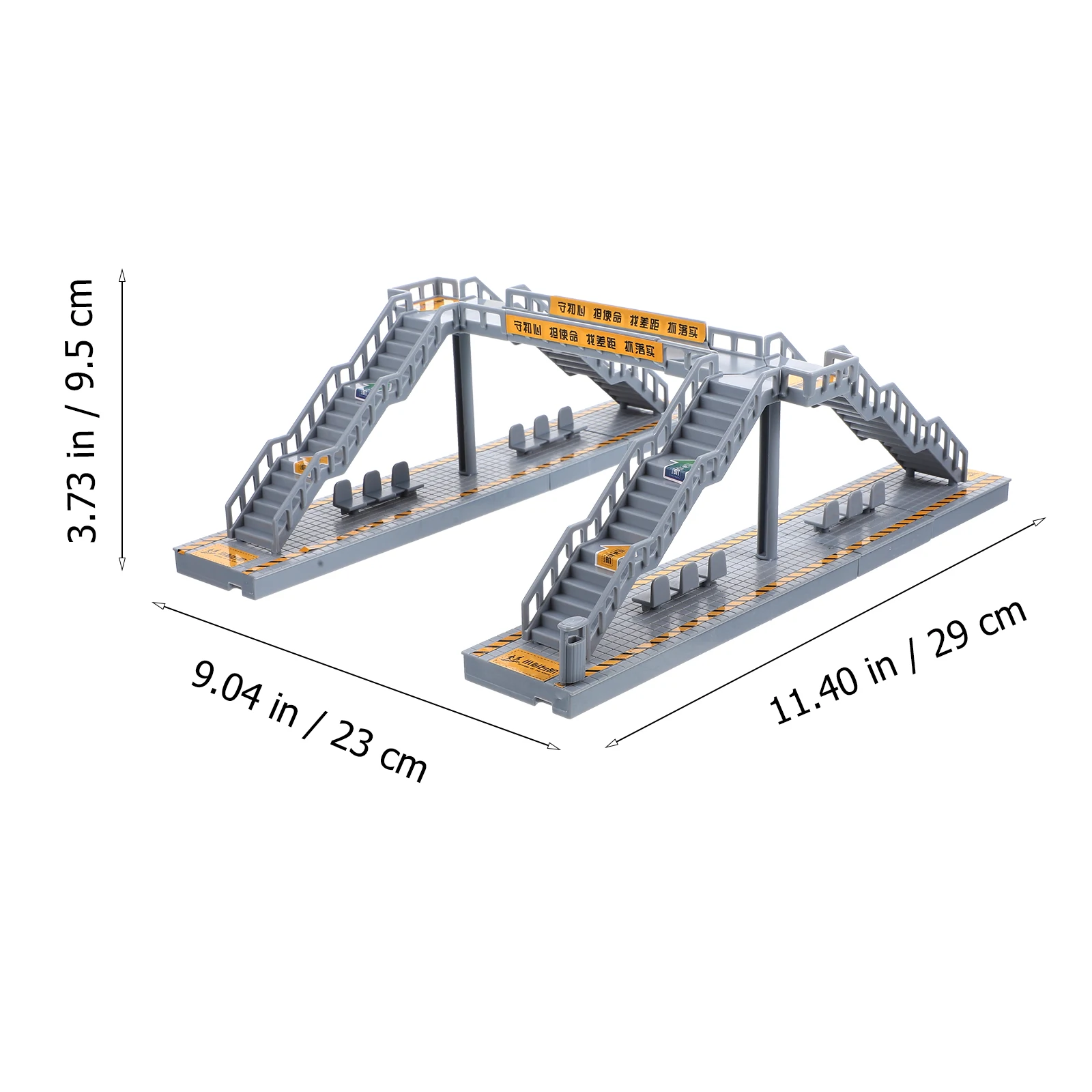 Pedestrian Bridge Railway Station Model Toy Miniature Footbridge Sound And Light Assembled Flyovers For Train Station Layout