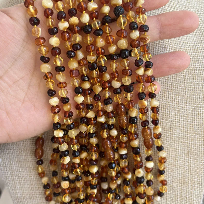 Модный женский браслет/ожерелье из натурального балтийского янтаря, 2026, новые оригинальные ювелирные изделия из янтаря ручной работы, подарочные аксессуары, 4-7 мм, оптовая продажа