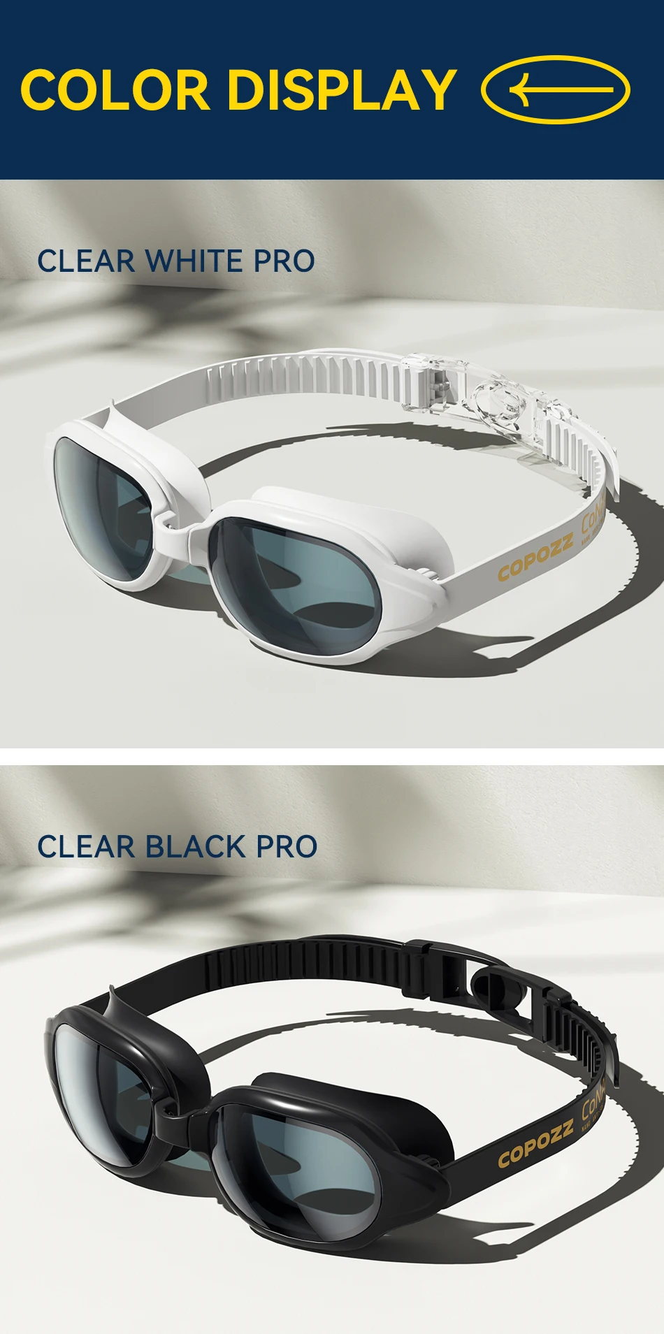 COPOZZ Schwimmbrille Myopie 0 -1,5 bis -7 Männer Frauen Langlebige Anti-Fog-UV-Schutz Wasserdichte Schwimmbrille Schwimmbrille – Detail 14