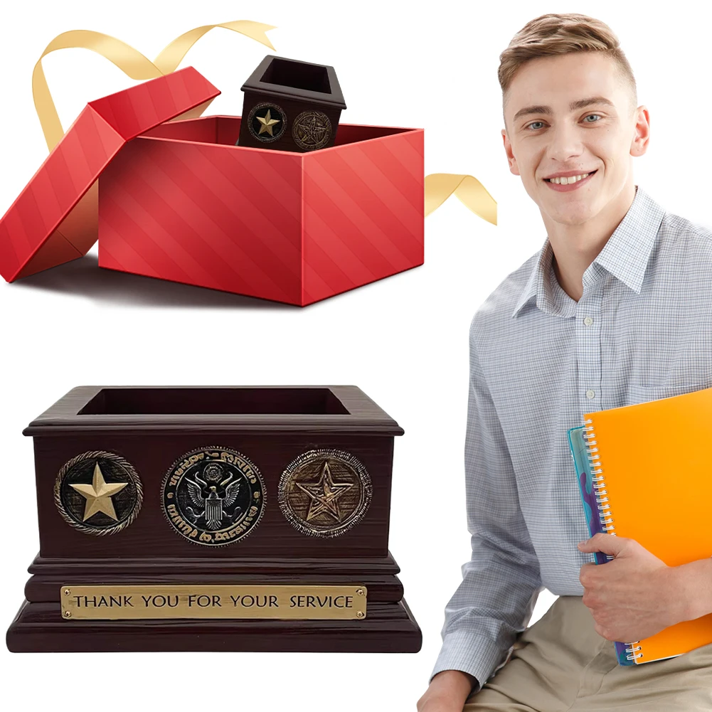 

Resin Pencil Holder Large Capacity Makeup Brush Holder Multi-Function Metal Utensil Holder Patriotic for Independence Day Gifts