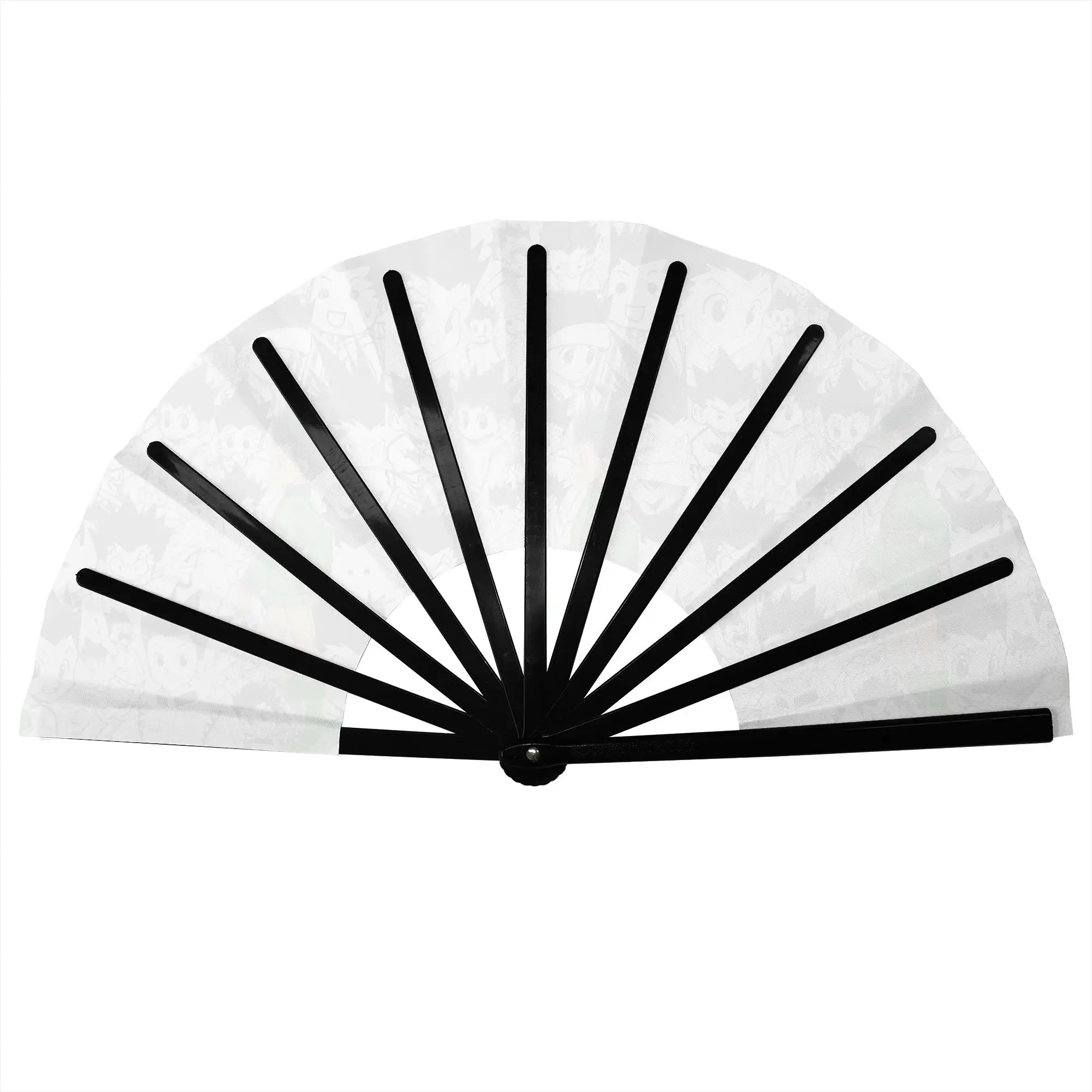 Customized Classical HXH Cartoon  Portable Pocket Fan Camping Manga Polyester Folding Fan Chinese Dance Handheld Cooling Fans