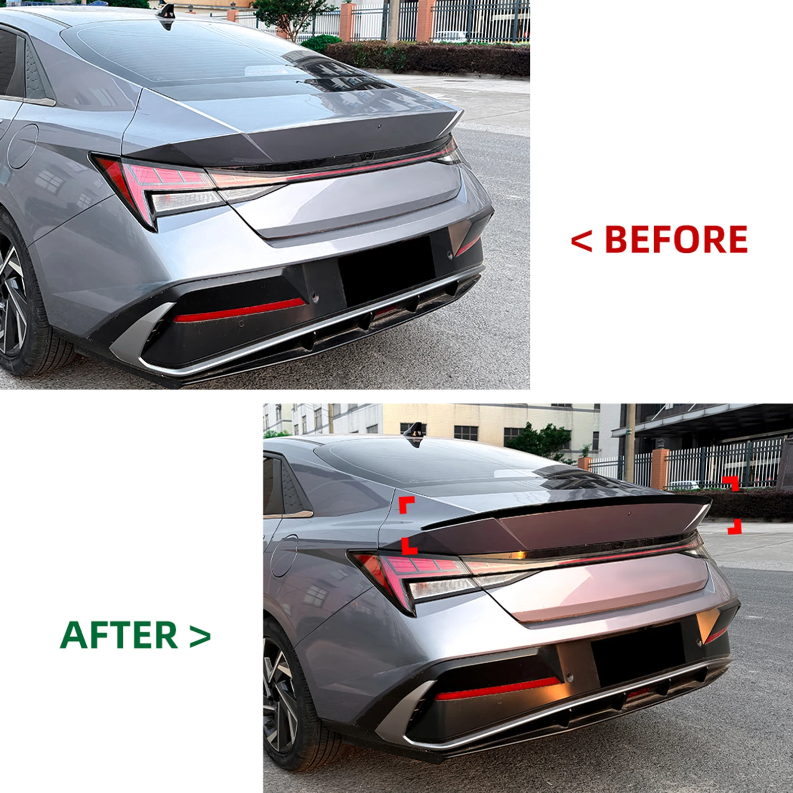 Rear Trunk Spoiler Wing Tailgate Tail Splitter Duckbill Flap Lid Trim Decklid For Elantra MK7 N Line 2021-2026