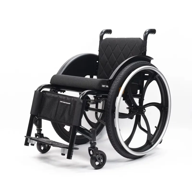 Hot-selling Comfortable Lightweight Folding Outdoor Sports Wheelchair Customized Disabled Wheelchair with Upholstered Pad