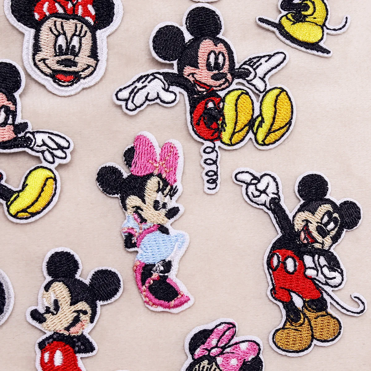 29Pcs Disney Cartoon Mickey Mouse Minnie Patches Iron on Patch for on Sew Decor Clothes T shirt  Embroidered Applique Fabric