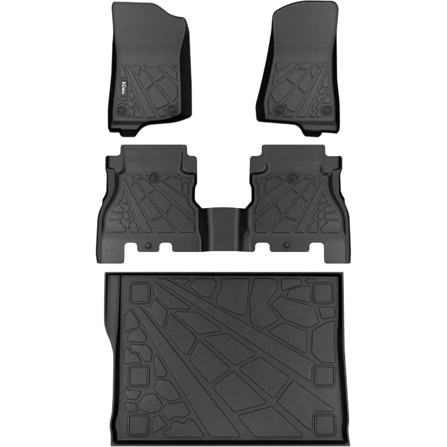 

AllWeather Floor Mats with Custom Fit for 20182025 Jeep Wrangler JL Unlimited 4 Door Vehicles TPE Material Trunk Liner for Fron
