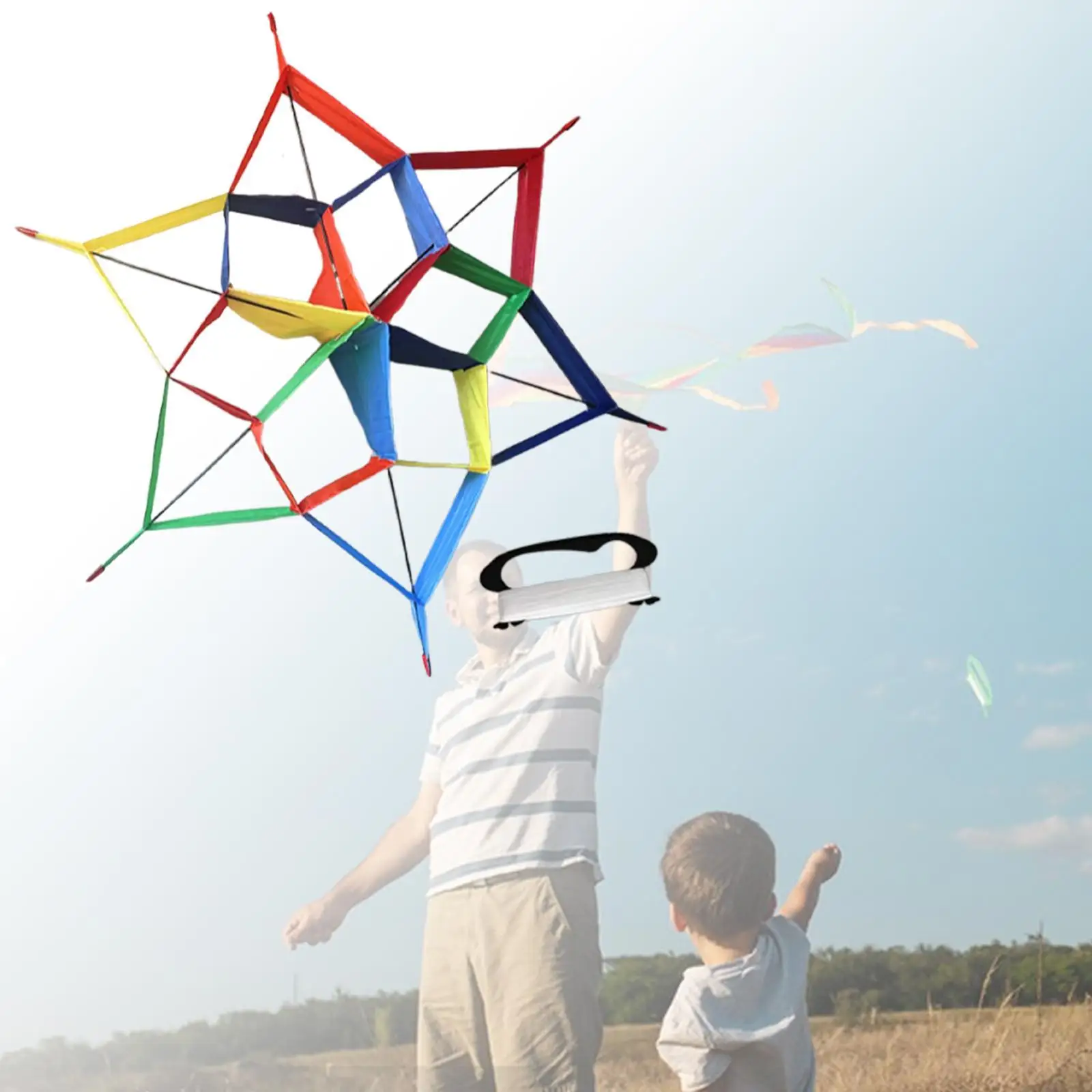 

Hexagonal Shape Kite Portable Bright Color for Leisure Sports Yard Beginners