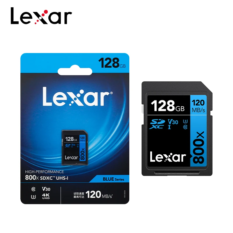 Original Lexar High-Performance 800x PRO SD Card 32GB 64GB 128GB 256GB UHS-I Card Memory Card for Camera U1 U3 Flash Card