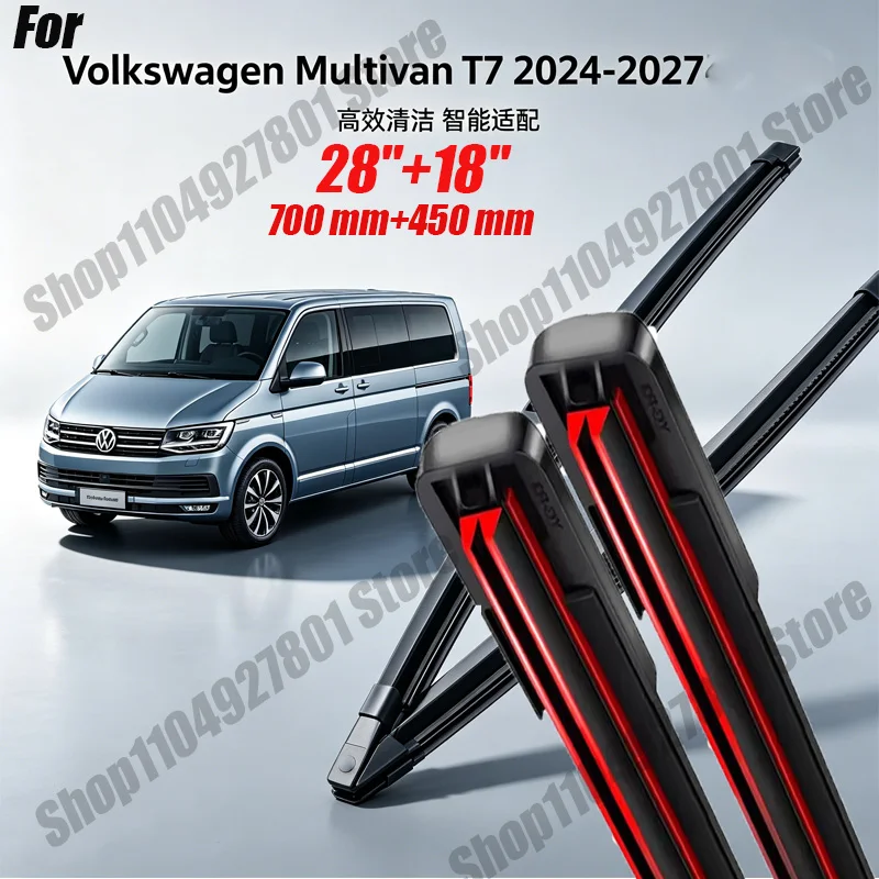 Front Wiper Blades For Volkswagen VW Multivan T7 Accessories 2024-2027 28''18'' Car Windscreen Windshield Window Brushes