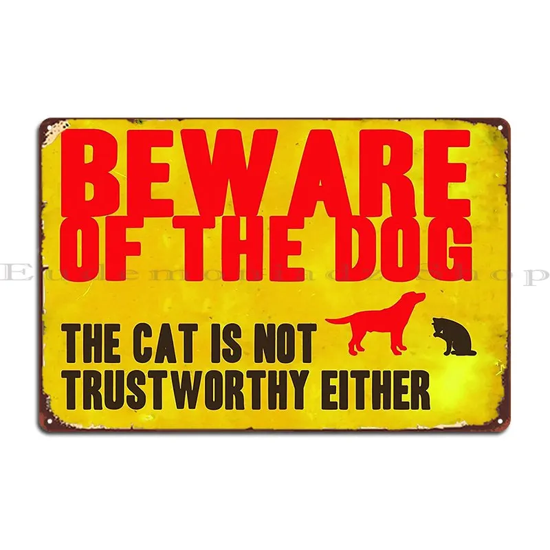 

Beware Of The Dog Metal Sign Garage Create Custom Living Room Bar Tin Sign Poster