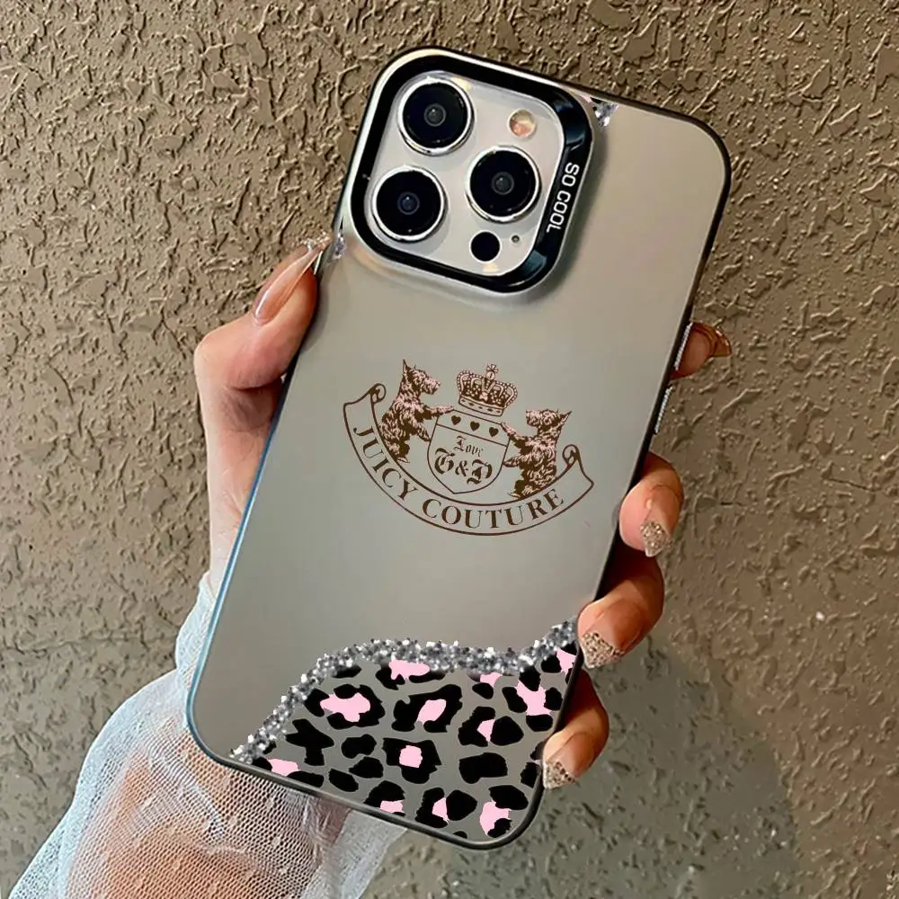 Funda de teléfono j-juicy couture para iPhone17,16,15,14,13,12,11 Pro Max Blcak, mate, a prueba de golpes