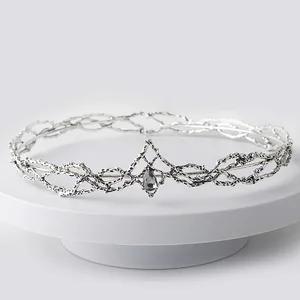 Film Elf King Round Crown Tiara für Frauen, Waterdrop Zirkon Stirnband, Brauthaarungshaarzubehör, Kopfbeobachter Cosplay, Kopfbewegung Geschenk 8 Hauptverkaufskönig - №2