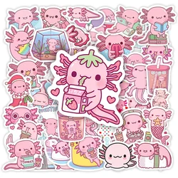 Kawaii Cartoon Axolotl Adesivos para Crianças, Animal Bonito, DIY Toy Gift, Graffiti Decal para Telefone, Bagagem, Laptop, Scrapbook, Impermeável