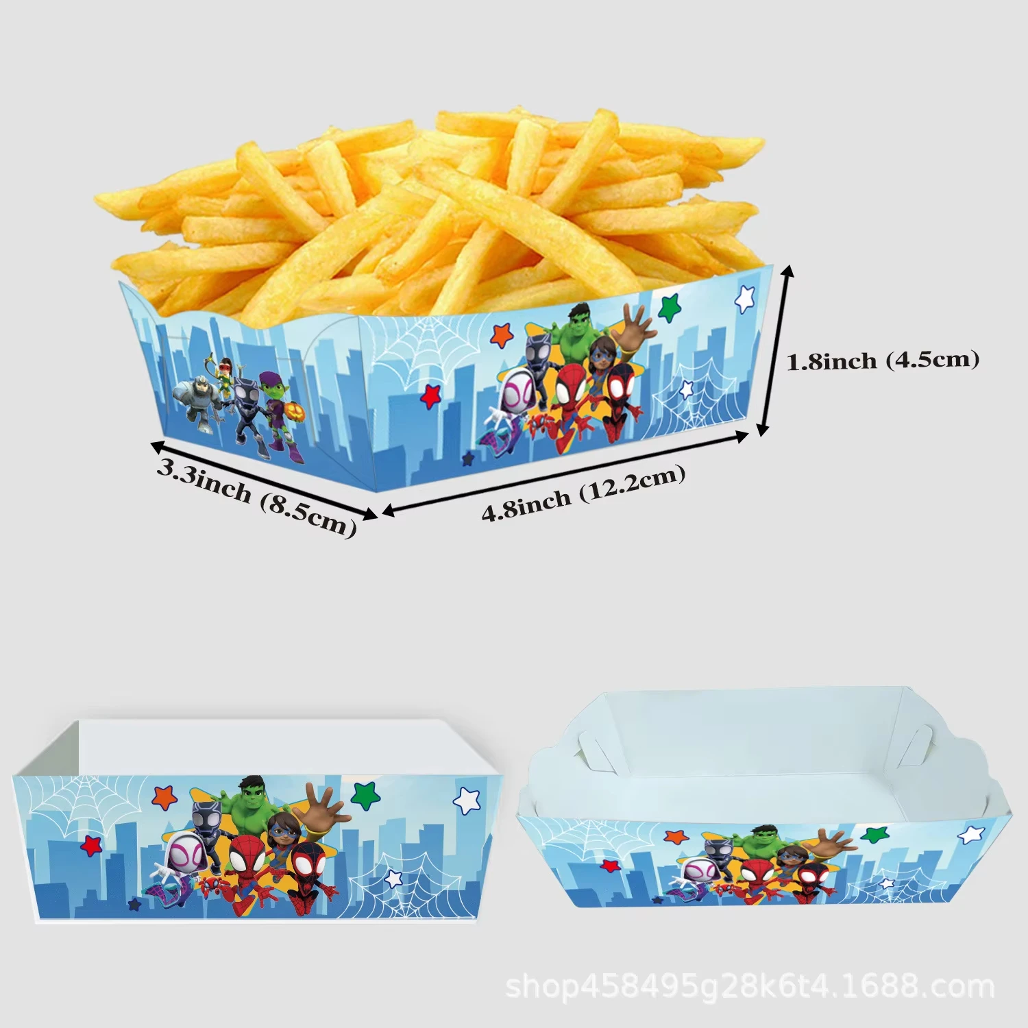 12/24pcs Spidey and His Amazing Friends Paper Food Serving Trays Spiderman Candy Snacks Popcorn Box Boys Kids Birthday Supplies view 4