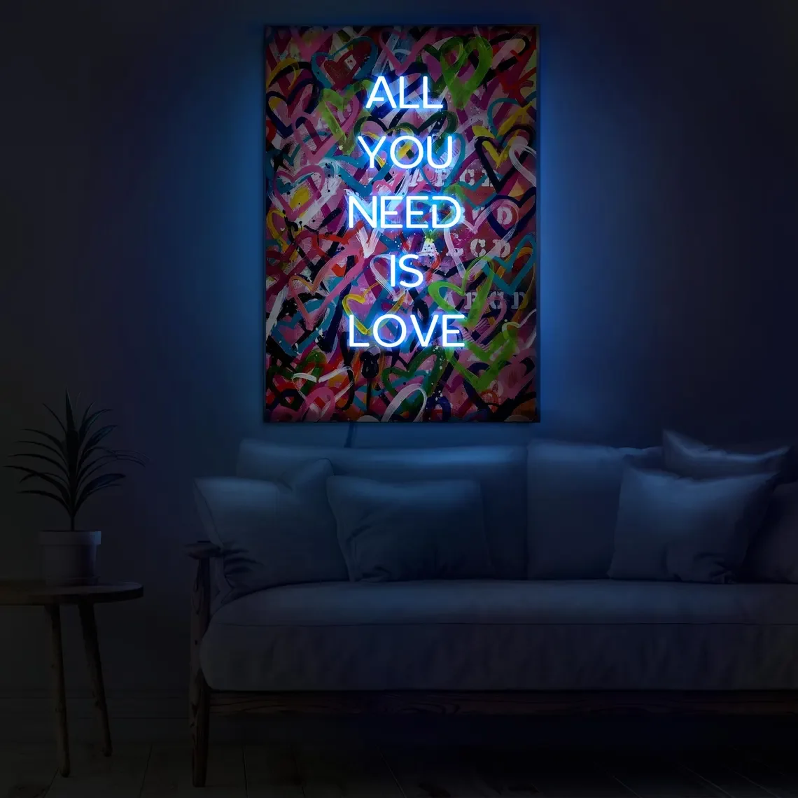 All You need is Love Neon Sign Abstract Neon Sign Neon Sign Pop Art Artwork Neon Sign Art Neon Sign Print All You Need is Love