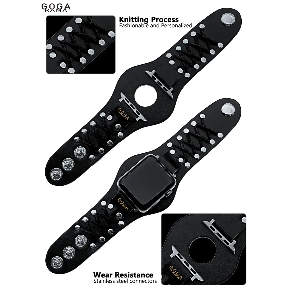GOGARAMA Punk Chain Steampunk IWatch Band Compatible Apple Watch 49mm 45mm 44mm 42mm 41mm 40mm 38mm 9/8/7/6/5/4/3/2/1/SE/SE2 03
