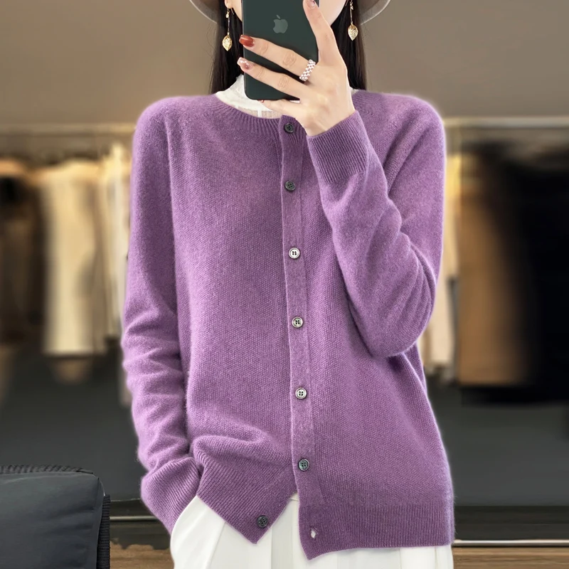 

Women's wool sweater autumn and winter new style base knitted sweater high-end sweater jacket top popular spring autumn cardigan