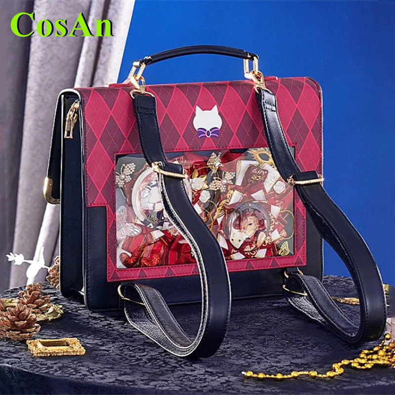 CosAn Game Genshin Impact Lyney Bag Cosplay Costume Message Bag Commuter Shoulder Pain Bag Role Play Clothing