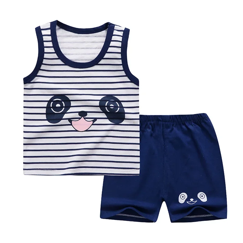 Baby Boy Casual Tracksuit Pure Cotton Summer Clothing T-shirt + Pants Sports Outfit