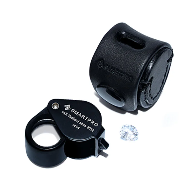 

Smartpro H14 Diamond Loupe 14x Magnification Handheld Mini Folding Magnifier Jewelers Magnifying Triplet Lens Loupes for Jewelry