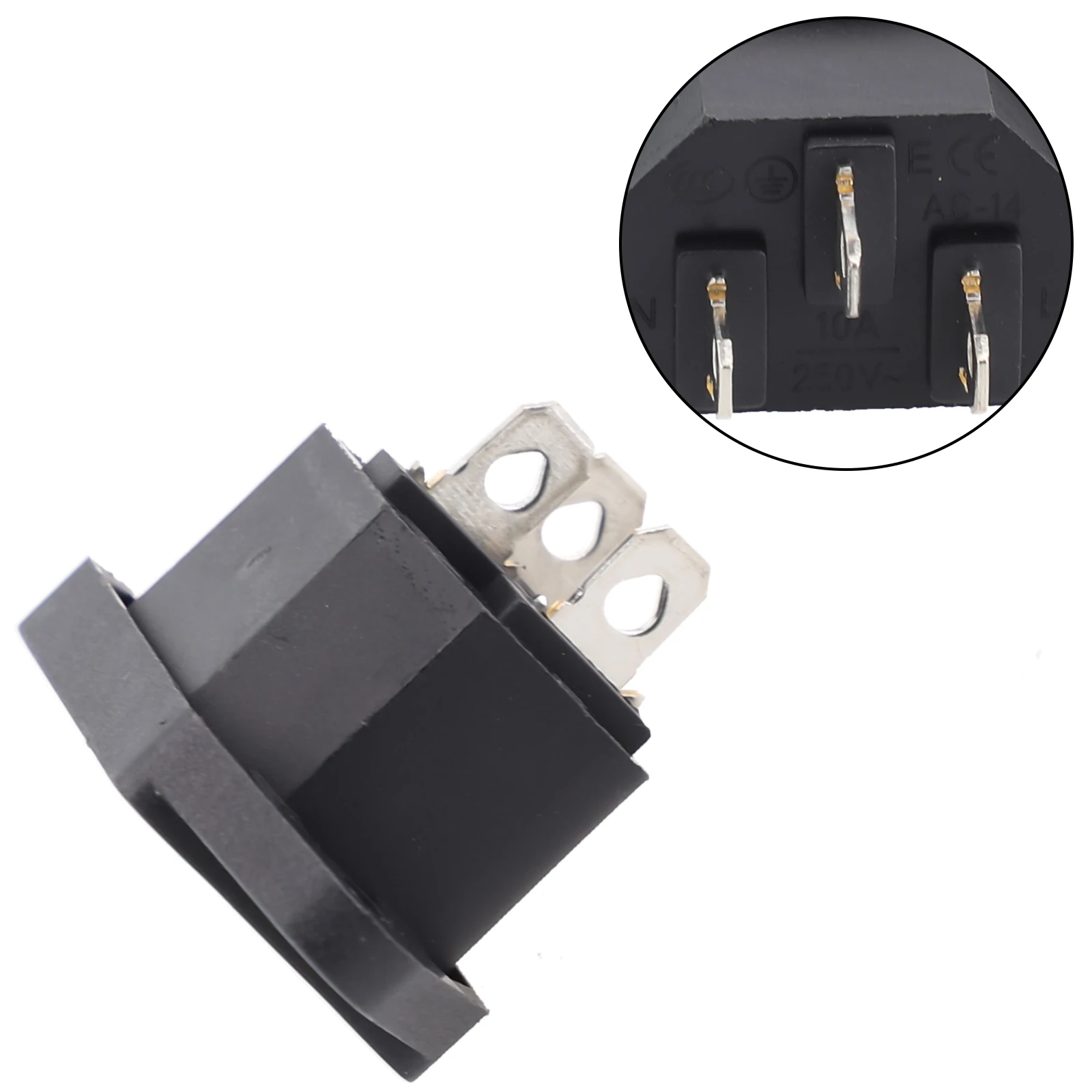 Built-in 3 Pin Charging Socket AC-04 Power Connector Male Female 250V 10A Suitable for Battery and Electrical Equipment