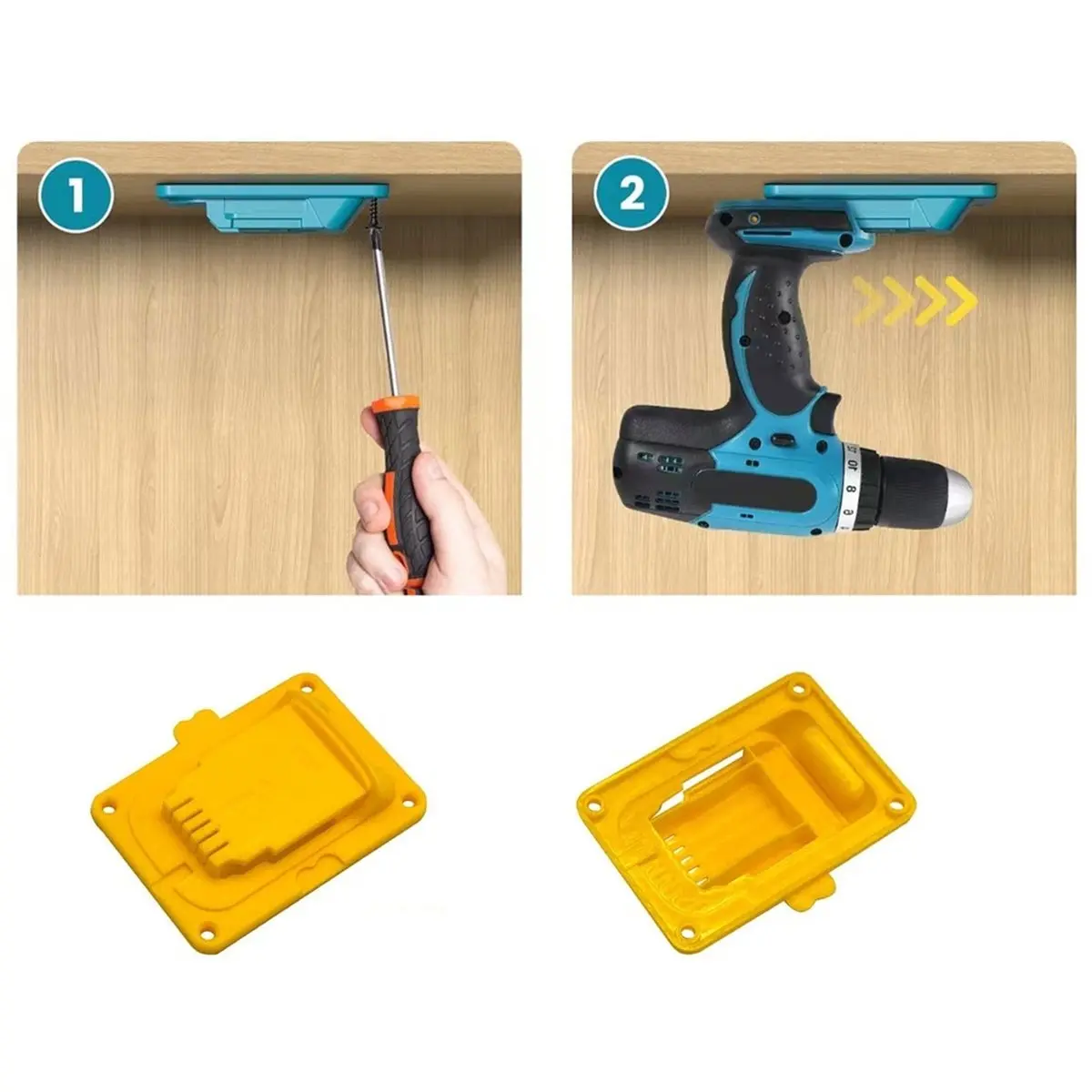 【MUST-HAVE LIST】 10pcs Mounting Bracket Battery Holder Wall Mount Holder for with Snap Hook Design