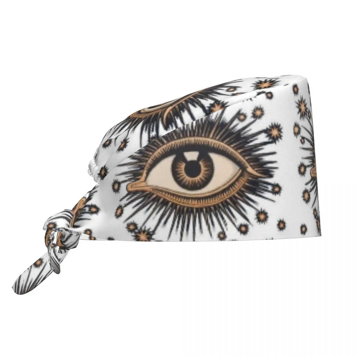 Vintage Turkish Evil Eye Cleaning Working Cap Comfortable Amulet Pattern Boho Scrub Cap Surgicals Hat Nurse Scrubs Hat Nurse