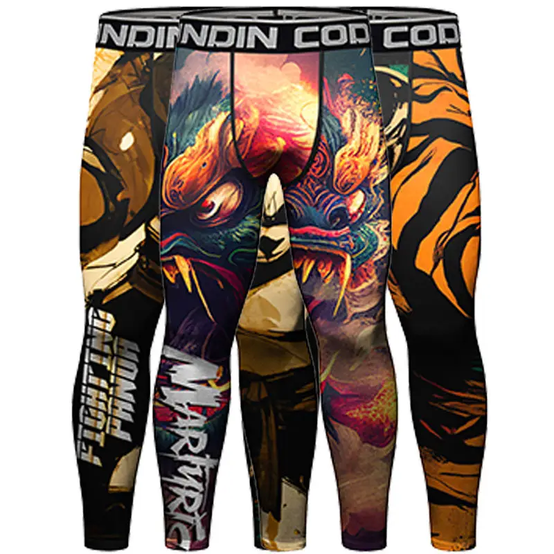 New MMA Boxing Pant Men Full sublimation Print Leggings sportivi Rashguard Gym Bjj Kickboxing abbigliamento MMA Compression Tight Spats