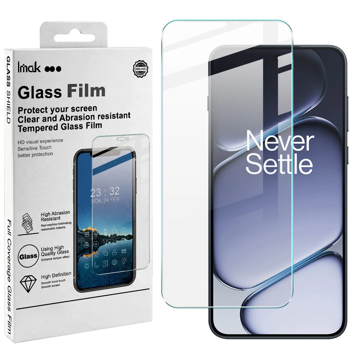 IMAK H Tempered Glass for OnePlus Ace 6 6T 15R 5G Screen Protector Film Support Fingerprint