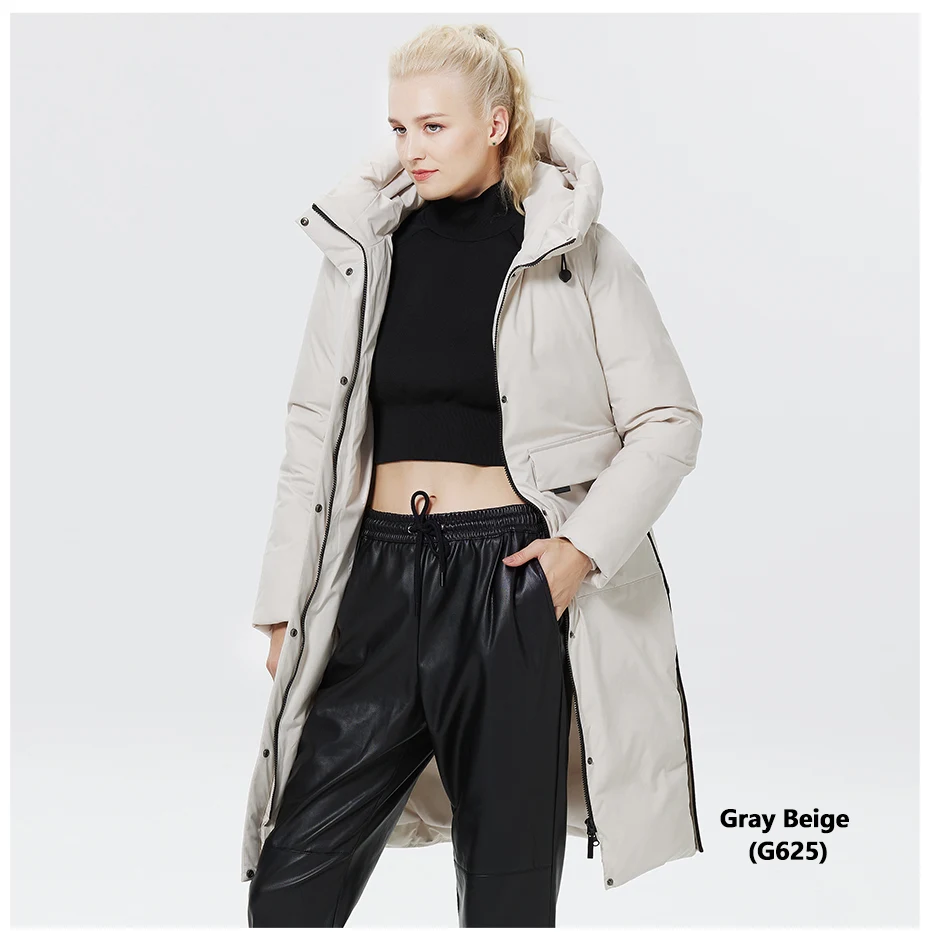 ICEbear 2023 Winter Women Jacket Long Cotton Big Pockets Ladies Coat Women's Thickened Warm Parka GWD22578-1D