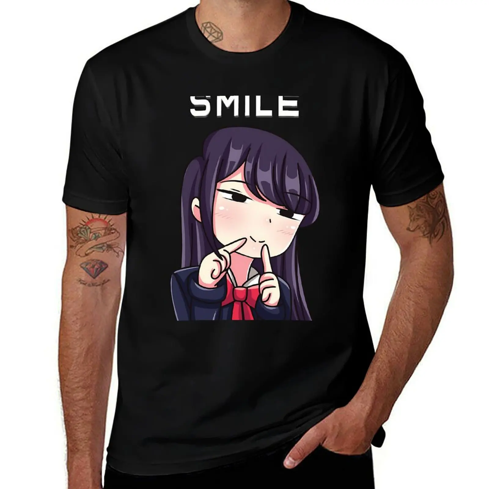 Komi from Komi Can't Communicate Anime Komi San Retro - Shouko Smile T-Shirt Big and Tall Loose Fit T-Shirt