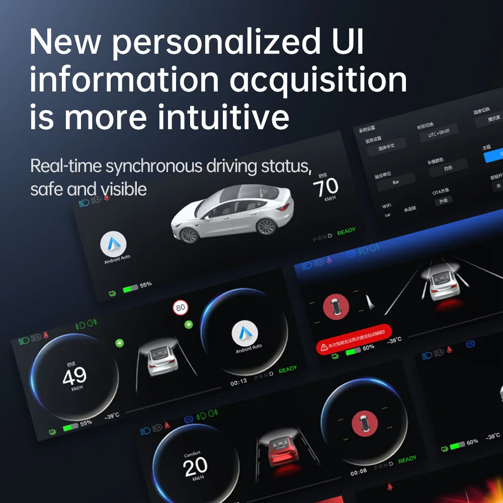 8.9 بوصة لطراز تسلا 3 Y 2024-2021 شاشة عرض لوحة القيادة المتكاملة أداة رقمية العنقودية المرتفعات مع الكاميرا