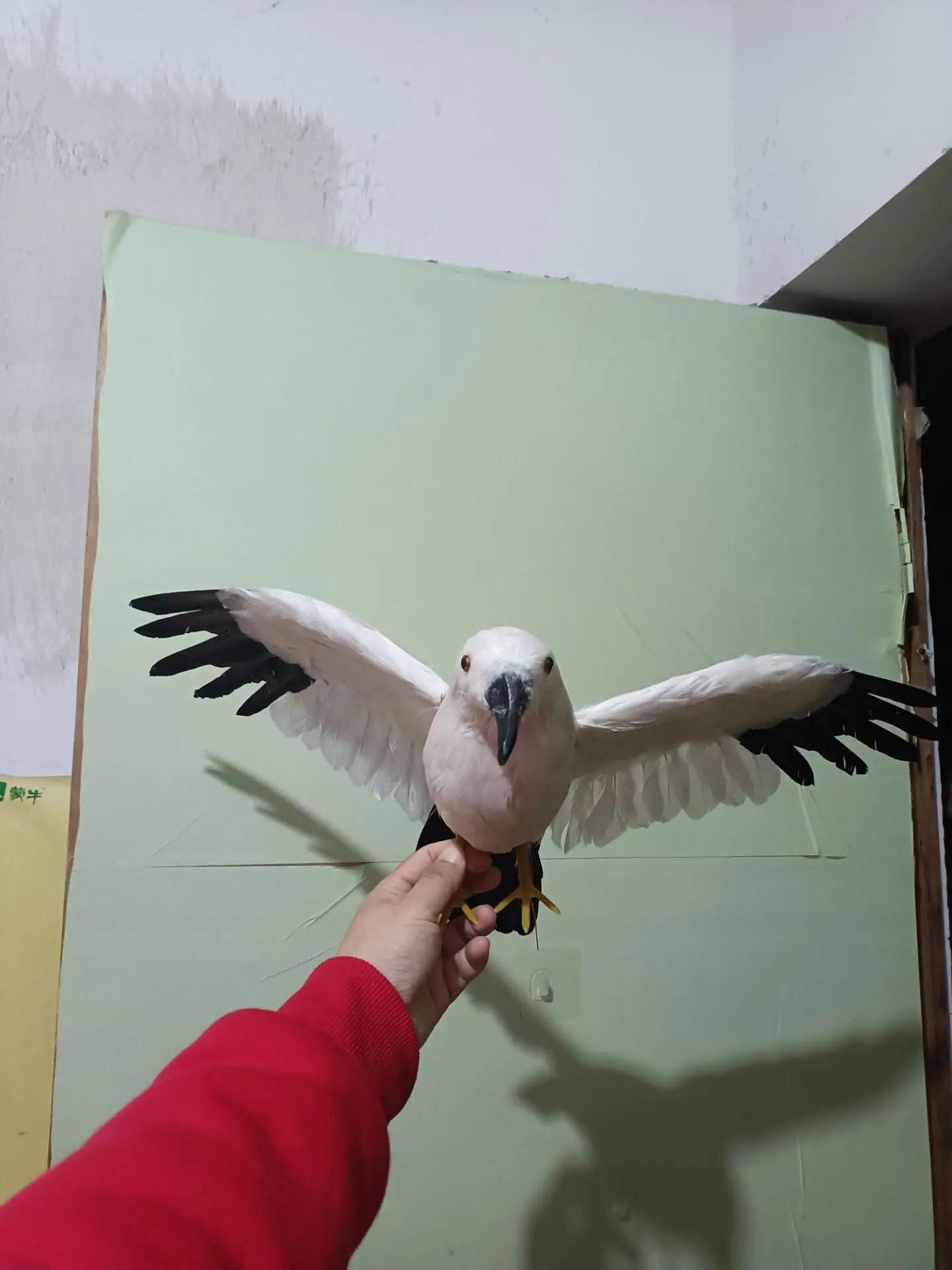 simulation seagull model foam and feather black&white decoration gift about 32x60cm xf2829
