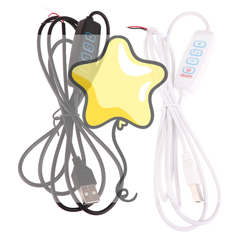 

1.5M USB 5V LED Tri-color Dimming Color Switch Cable Dimmer 4-Key Controller 2CH For Low Voltage LED CCT Bicolor Light
