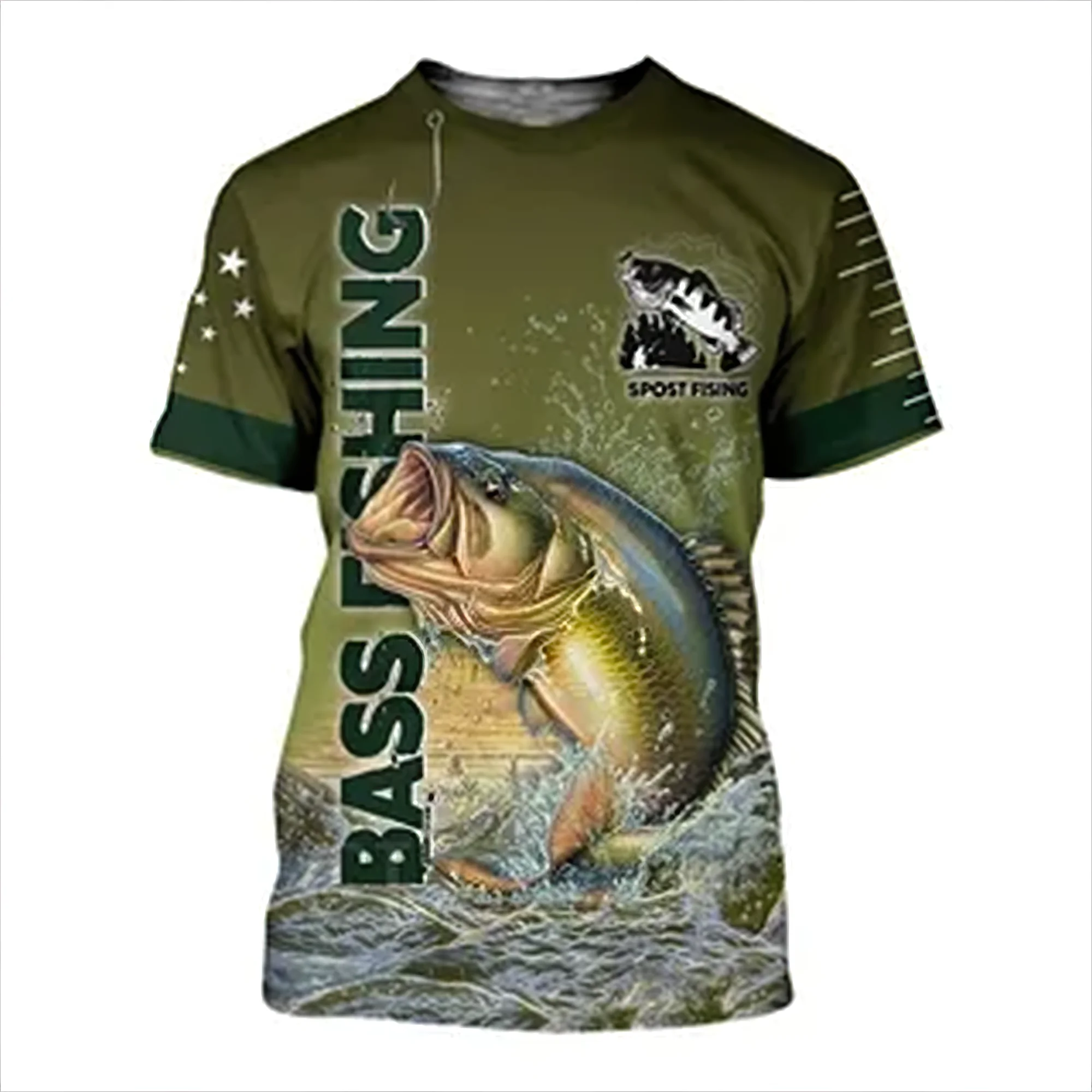Fishing T Shirt For Mens 3D Print Short Sleeve Top Casual Man\'s T-shirt Oversized Tee Shirt Men Vintage Outdoor Sports Clothing